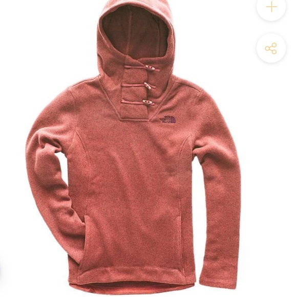 The North Face Hooded Sweater Knit Fleece Pullover in Faded Rose Heather Size L - Picture 1 of 12